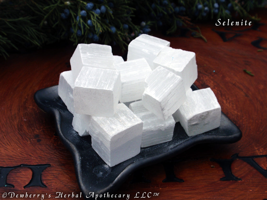 SELENITE Crystal Gemstone Ice Cubes.  Moon Work, New Age Meditiation, Aura Aligment, Personal Power