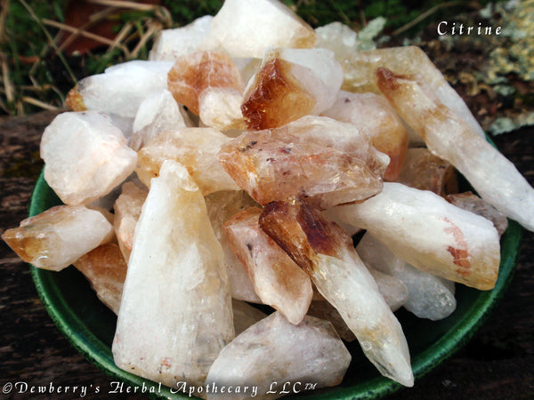 CITRINE POINTS Crystal Gemstone Raw Specimen. Third Chakra, Energy, November Birthstone, Grid Magick