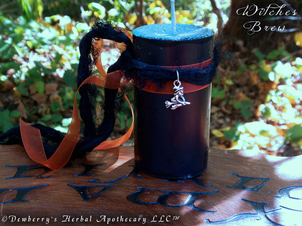 WITCHES BREW Black Cauldron Candle For Samhain Celebrations, Halloween Elegance, Rituals, Witchy Fun