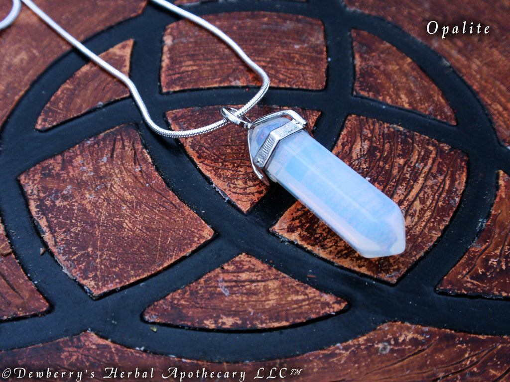 OPALITE Pendant Pendulum Necklace. Communication, Divination, Transition, Psychic Awareness, Scrying