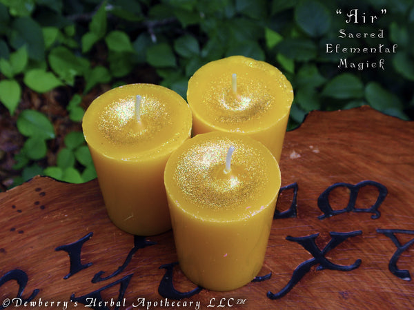 AIR Sacred Elemental Magick Votives For Rituals Of Intelligence, Breath Of Life,  Eastern Direction