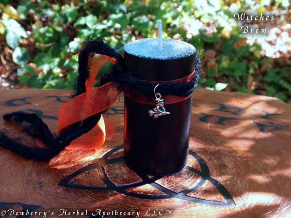 WITCHES BREW Black Cauldron Candle For Samhain Celebrations, Halloween Elegance, Rituals, Witchy Fun