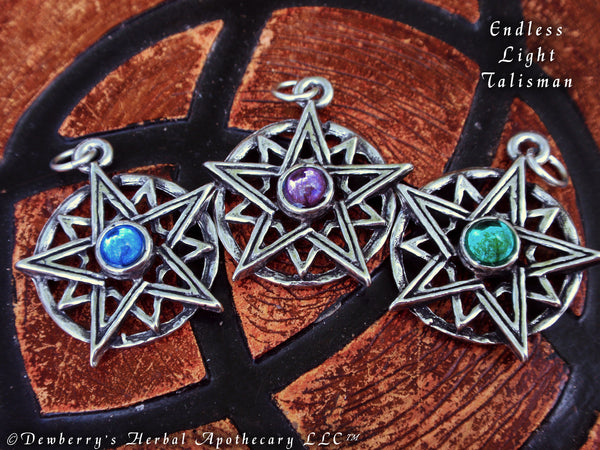 ENDLESS LIGHT Double Pentagram Talisman w/ Various Stones - Open Your Eyes