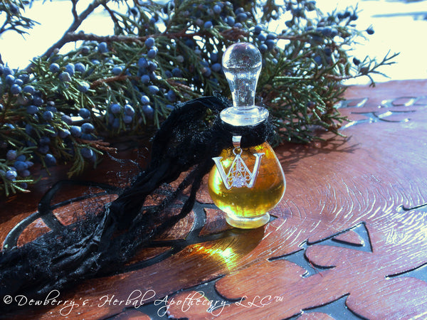 WITCH Luxurious Premium Perfume Oil w/Poisoned Lily, Black Boot Strap Leather, Gothic Blood Orange