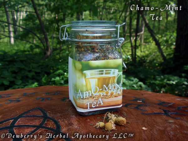 CHAMO-MINT Earth Kosher Artisan Blend Gourmet Tea. 6oz Glass Bale Jar