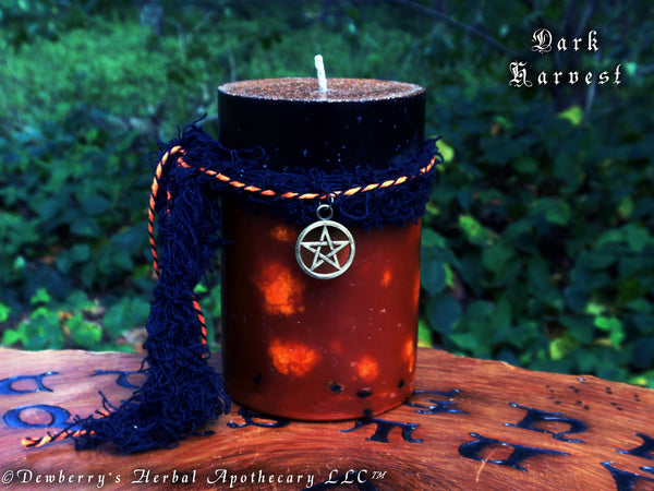 DARK HARVEST Double Action Candle For Samhain, Knowledge Of The Underworld, Ancestor or Spirit Work