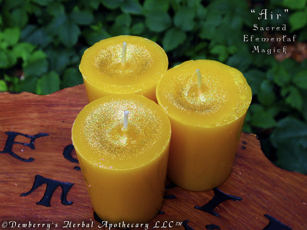 AIR Sacred Elemental Magick Votives For Rituals Of Intelligence, Breath Of Life,  Eastern Direction