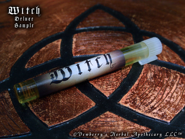 WITCH Luxurious DELUXE Sample Perfume Oil w/Poisoned Lily, Boot Strap Leather, Gothic Blood Orange