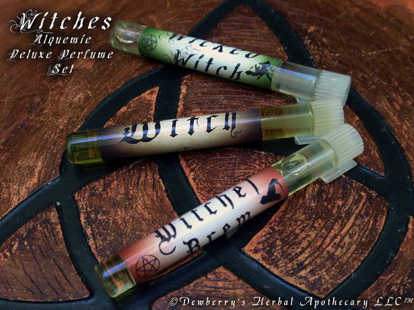WITCHES ALQUEMIE Deluxe Sampler Perfume Potion Oils.  Gift Boxed