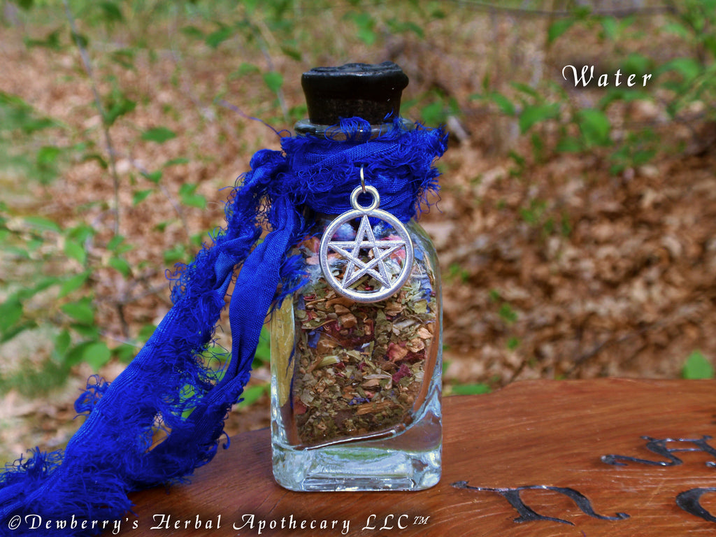 WATER Incense Bottle For Elemental Work, Watchtower Magick, Offerings, Witchcraft, Water Magick