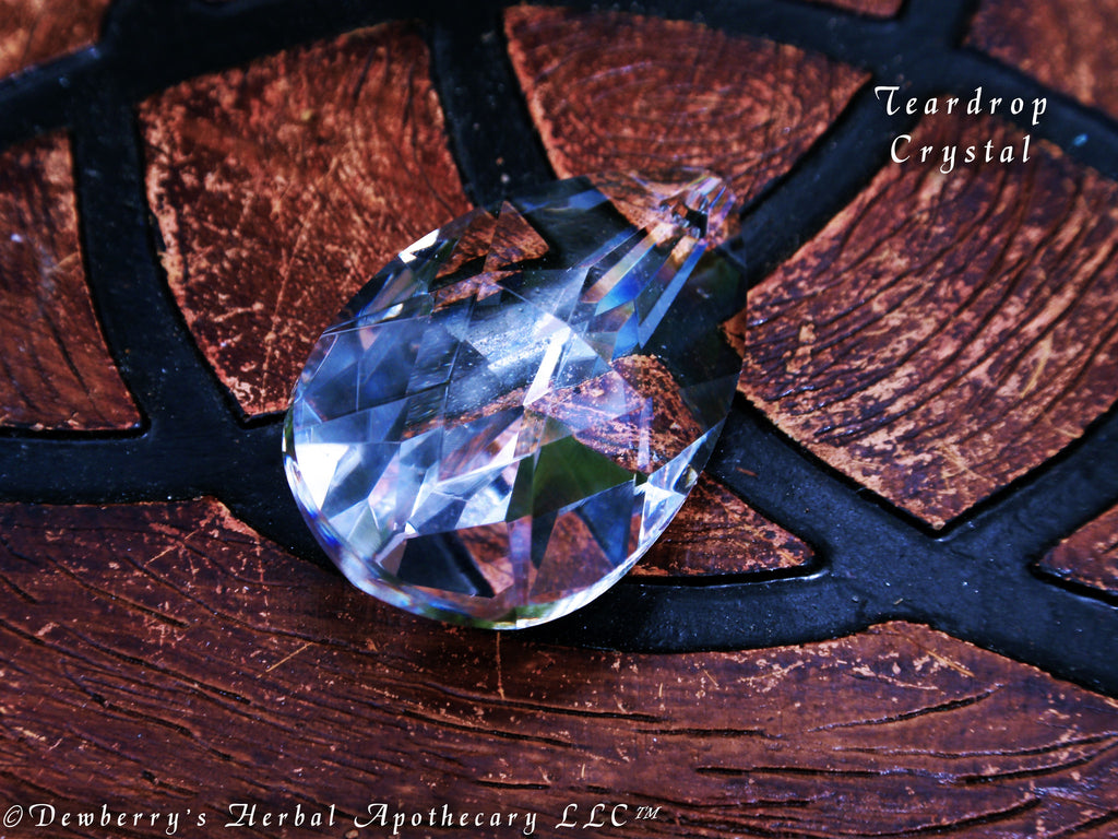 TEARDROP Crystal Prism 40mm.  Suncather, Divination Tool, Witch Tool