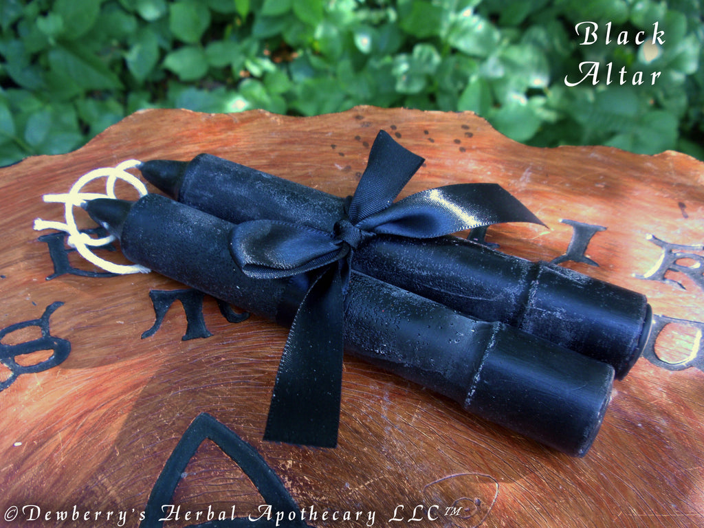 BLACK ALTAR Witch-craefted Olde Colonial Styled 6" Taper Candle Set, Create Awesome Magick™