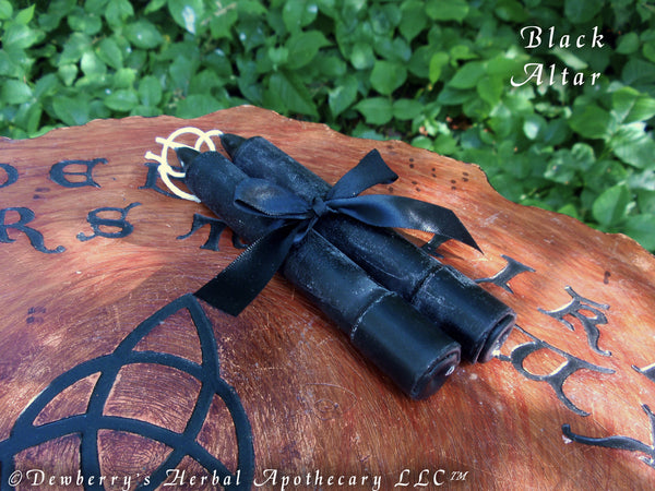 BLACK ALTAR Witch-craefted Olde Colonial Styled 6" Taper Candle Set, Create Awesome Magick™