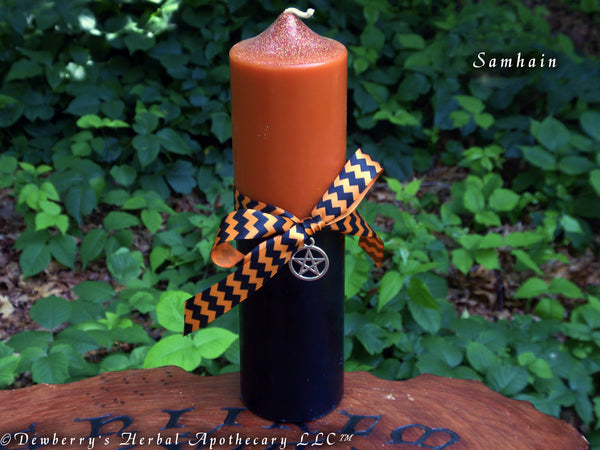 BLESSED SAMHAIN "Olde New England" Colonial Styled Candle For Hallows Eve, Ancestor Rites, Samhain