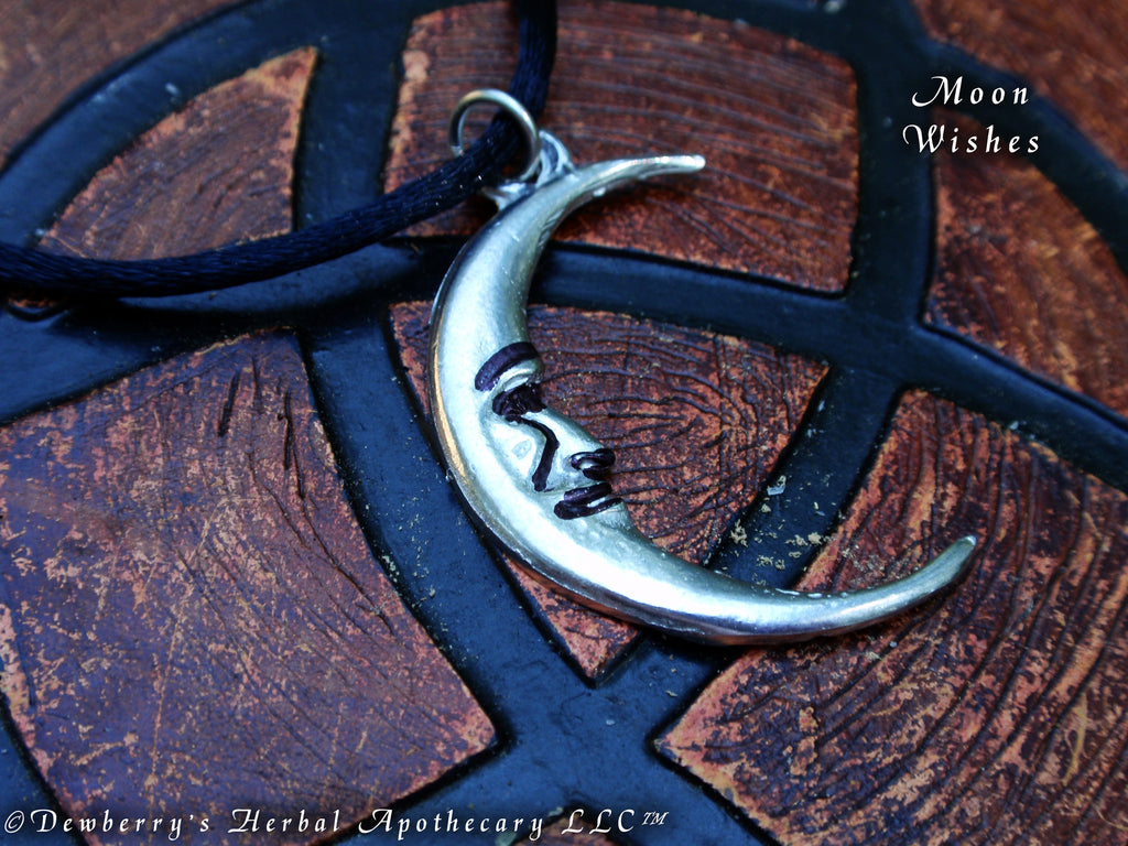 MOON WISHES Amulet Necklace w/Blk Silk Cord