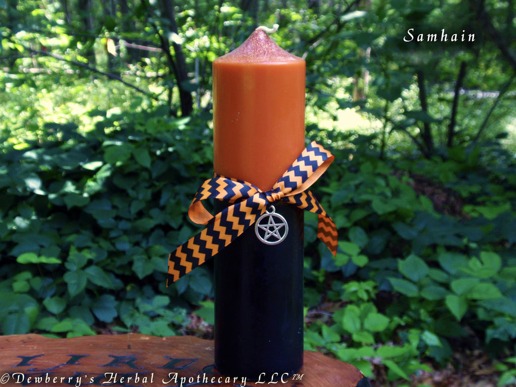 BLESSED SAMHAIN "Olde New England" Colonial Styled Candle For Hallows Eve, Ancestor Rites, Samhain