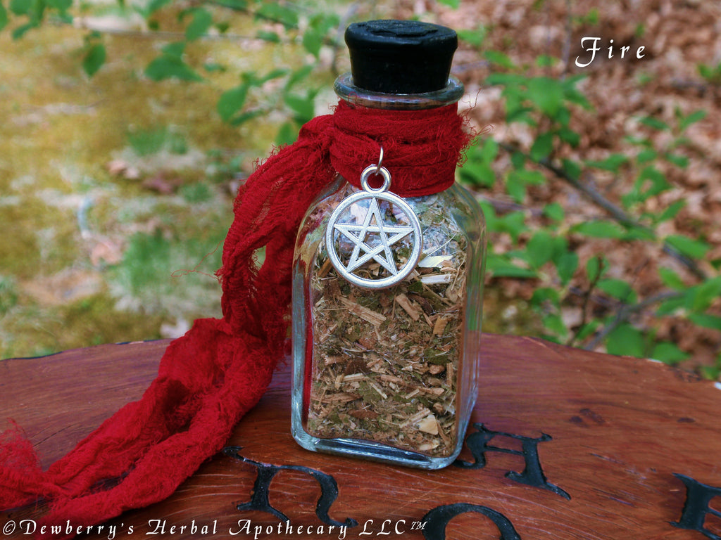 FIRE Incense Bottle For Elemental Work, Watchtower Magick, Sacred Offerings, Witchcraft, Fire Magick