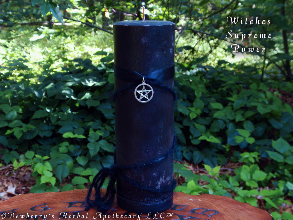 WITCHES SUPREME POWER "Olde Worlde" Black Magick Candle For Hecate, Harness Power, Dark Moon Rites