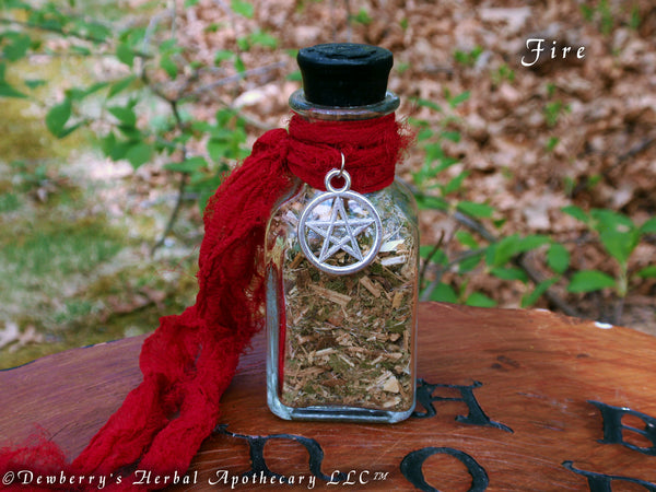FIRE Incense Bottle For Elemental Work, Watchtower Magick, Sacred Offerings, Witchcraft, Fire Magick