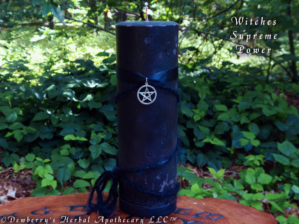 WITCHES SUPREME POWER "Olde Worlde" Black Magick Candle For Hecate, Harness Power, Dark Moon Rites