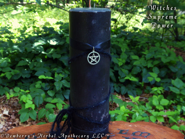 WITCHES SUPREME POWER "Olde Worlde" Black Magick Candle For Hecate, Harness Power, Dark Moon Rites