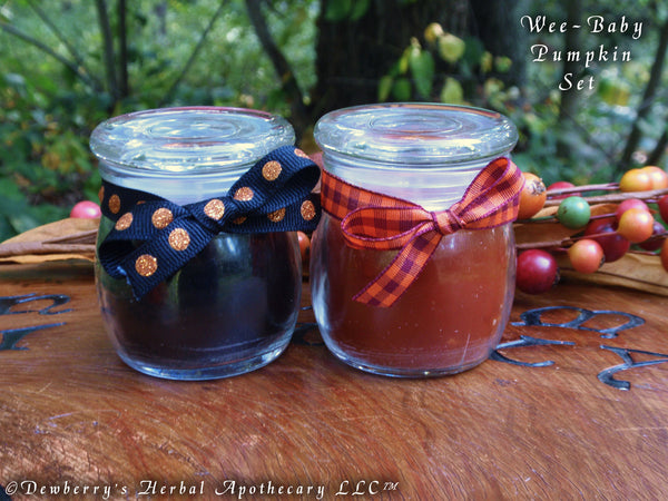 WEE-BABY PUMPKIN Set Mini 2oz Jar Illuminary For Autumn, Mabon Blessings, Harvest Celebrations