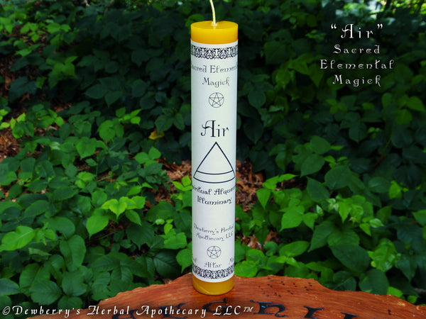 AIR Sacred Elemental Magick Candle For Rituals Of Intelligence, Breath Of Life,  Eastern Direction
