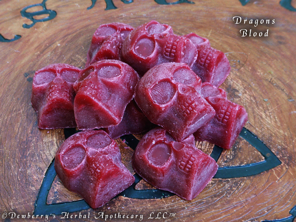 DRAGONS BLOOD Skull Shaped Tarts. For Home Alquemie, Halloween Fun, Autumn Fall Holidays