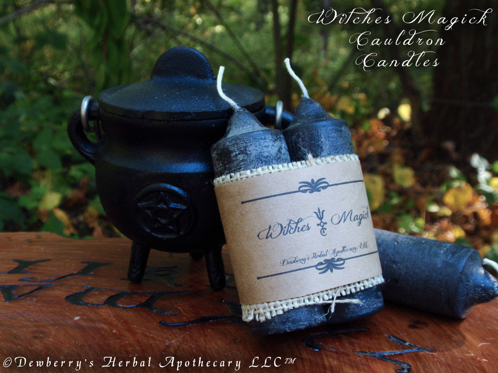 WITCHES MAGICK Black Cauldron Candle Set For Ritual Altar Magick, Witchcraft, Create Awesome Magick™