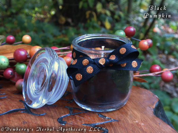WEE-BABY Black PUMPKIN Mini 2oz Jar Illuminary For Autumn, Mabon Blessings, Harvest Celebrations