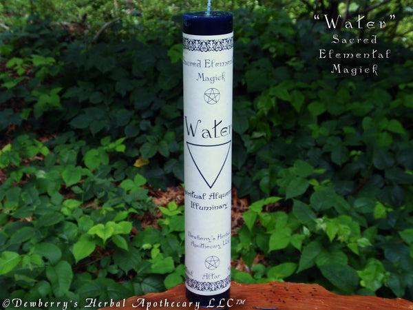 WATER Sacred Elemental Magick Pillar For Western Direction, Transformation, Tides, Waves