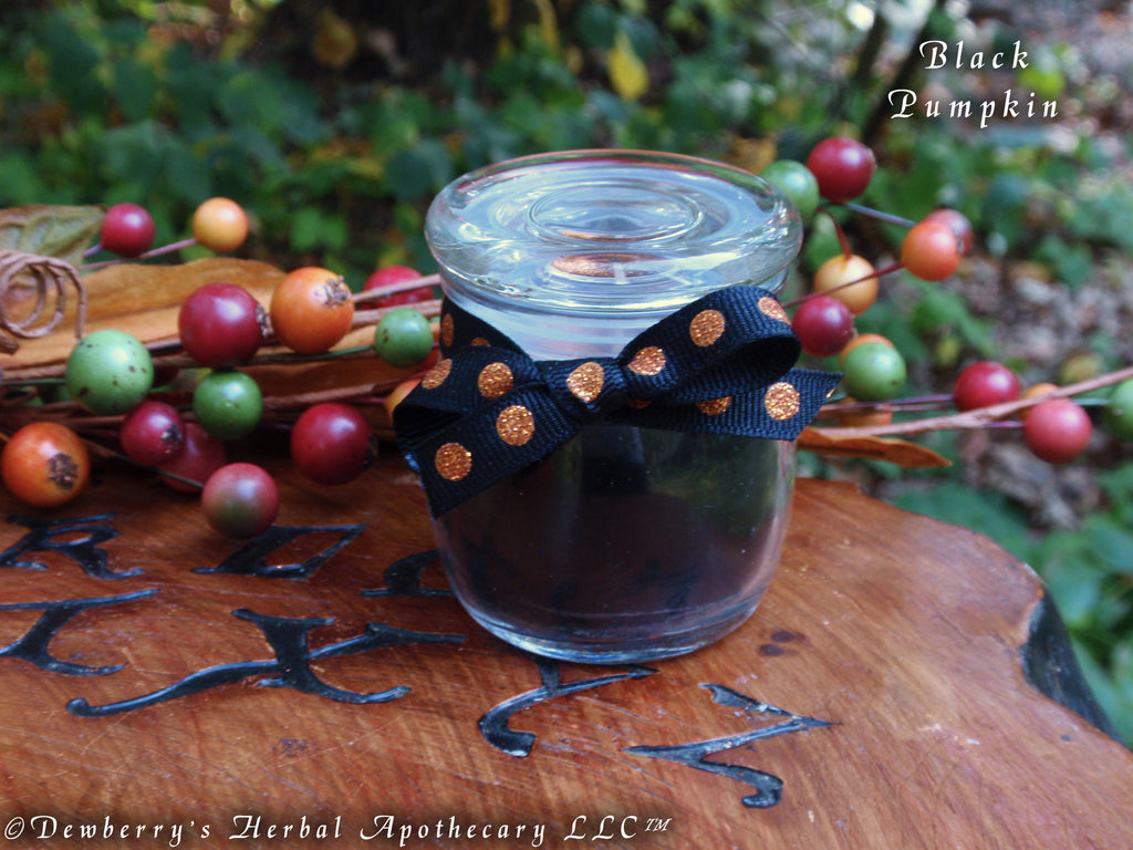 WEE-BABY Black PUMPKIN Mini 2oz Jar Illuminary For Autumn, Mabon Blessings, Harvest Celebrations