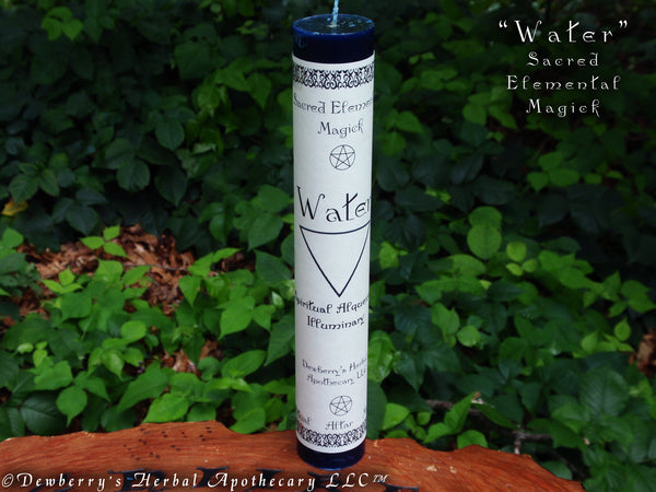 WATER Sacred Elemental Magick Pillar For Western Direction, Transformation, Tides, Waves