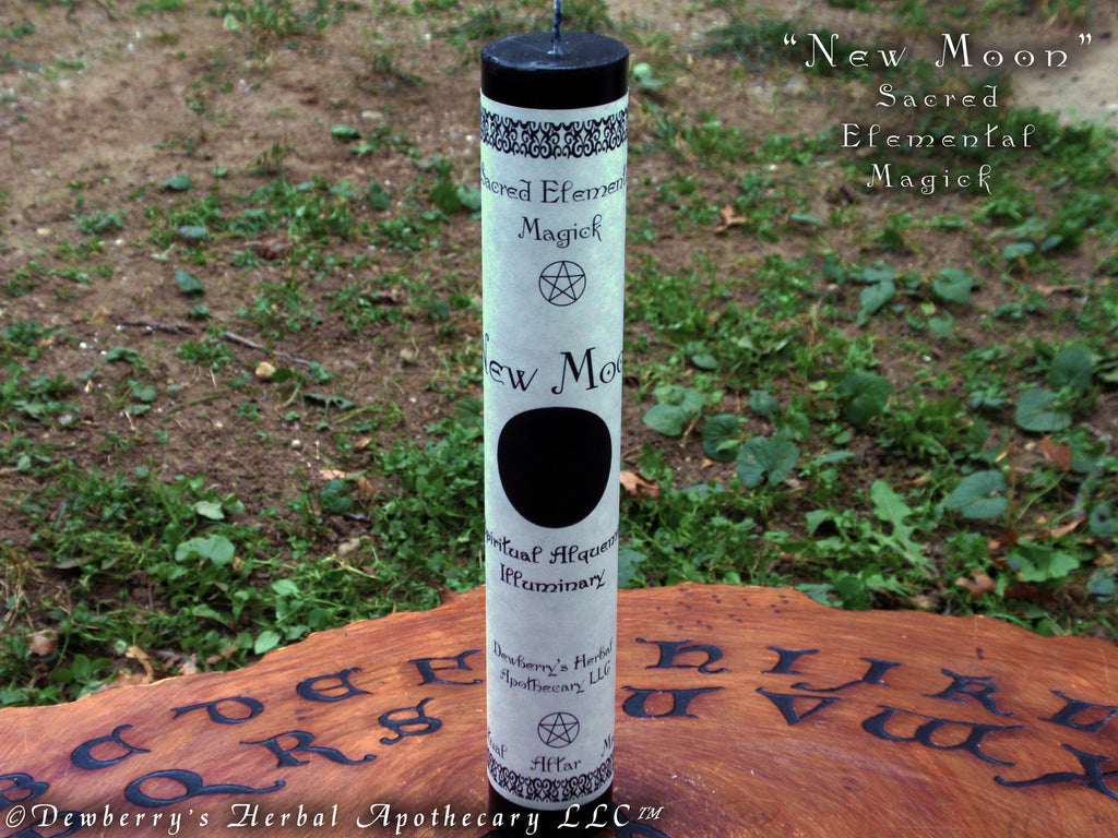 NEW MOON Sacred Elemental Magick Candle For New Beginnings, Problem Solving,, Positive Influences