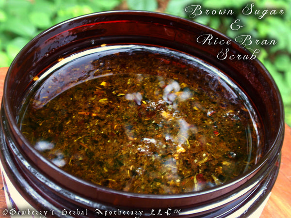 BROWN SUGAR Rice Bran Herbal Body Scrub w/ Honey Almond Extract