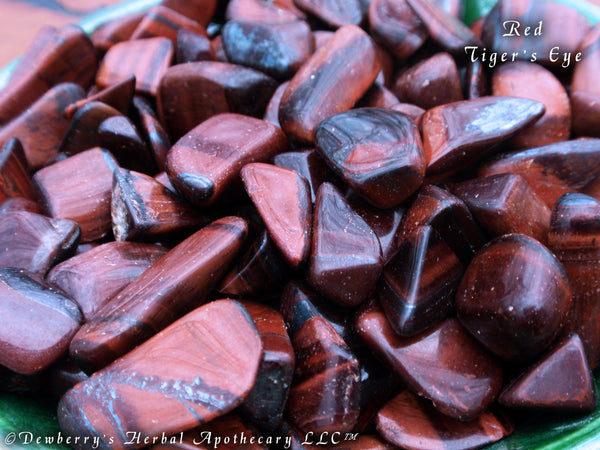 RED TIGER EYE Tumbled Gemstone Chips Set Of 5. Base Chakra, Meditation, Grid Work, Stabilizes Mood