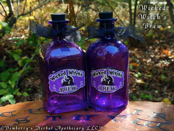 WICKED WITCH'S BREW Witchy Purple Halloween Fun Glass Bottle, 9oz, 267ml, Limited Supply