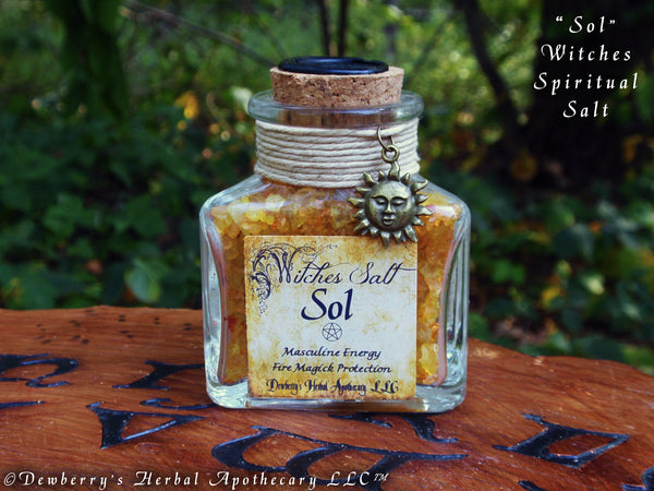 SOL, Witches Spiritual Salts Hand-Colored For Masculine Energy, Sun Magick, Customize Your Selection