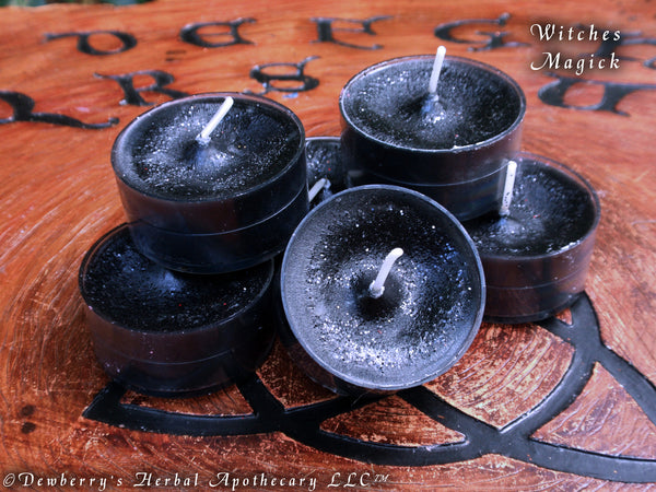 WITCHES MAGICK Olde Ways Witchcraefted Tealight Set For Dark Clandestine Arts, Witchcraft