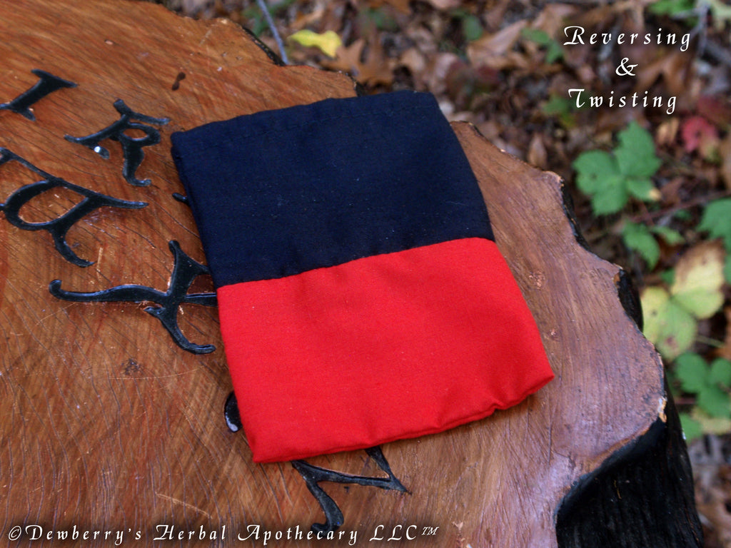 REVERSING Red & Black Cotton Drawstring Bag, 3" X 4"