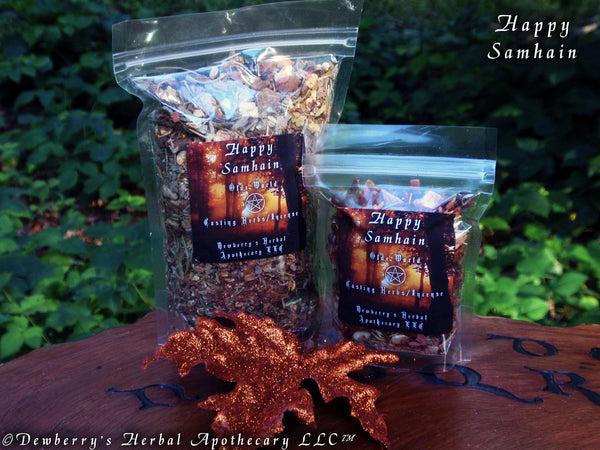HAPPY SAMHAIN Fire Throw Casting Witch Mix w/Premium Herbs, Spices, Real Pumpkin & Blk Styrax Resin