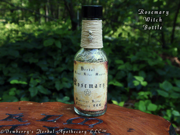 ROSEMARY (Rosmarinus Officinalis) Mini Witch Bottle For Witchcraft, Spellwork, Rituals, Magick, 1oz