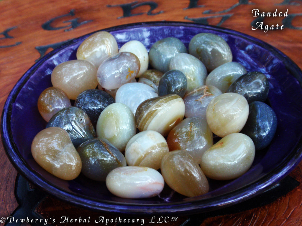 AGATE Banded Tumbled Crystal. Stone Of Fire & Energy, Crystal Grid Work, Meditation